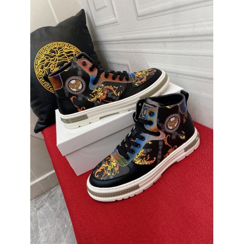 Versace High Top Shoes  For Men #944585 $80.00 USD, Wholesale Replica Versace High Tops Shoes