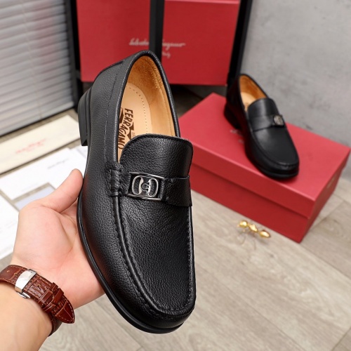 Replica Ferragamo Leather Shoes For Men #945391 $85.00 USD for Wholesale