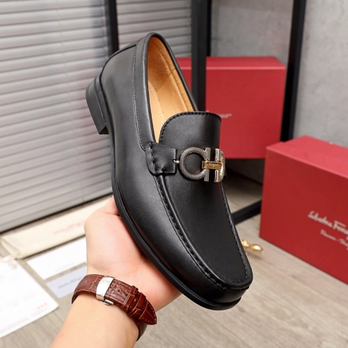 Replica Ferragamo Leather Shoes For Men #945393 $85.00 USD for Wholesale