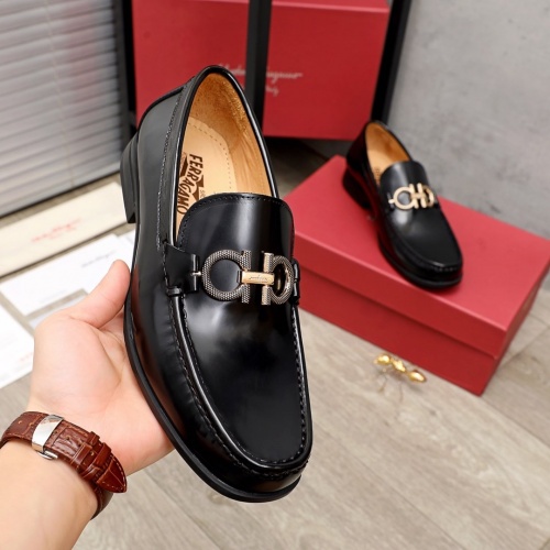 Replica Ferragamo Leather Shoes For Men #945394 $85.00 USD for Wholesale