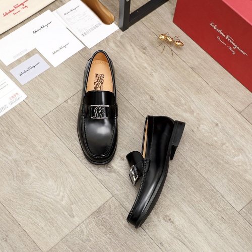 Replica Ferragamo Leather Shoes For Men #945396 $85.00 USD for Wholesale