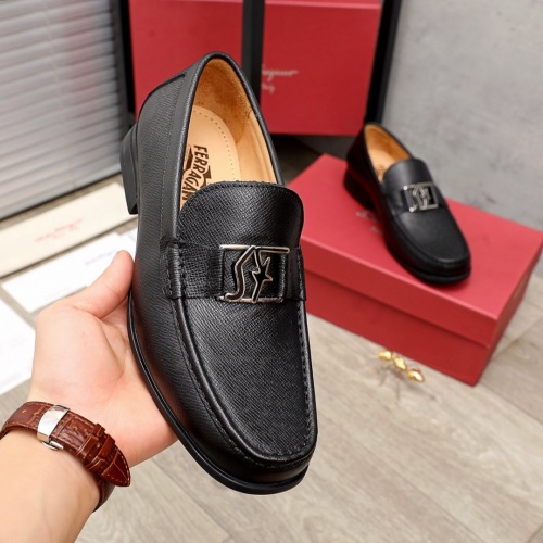 Replica Ferragamo Leather Shoes For Men #945398 $85.00 USD for Wholesale