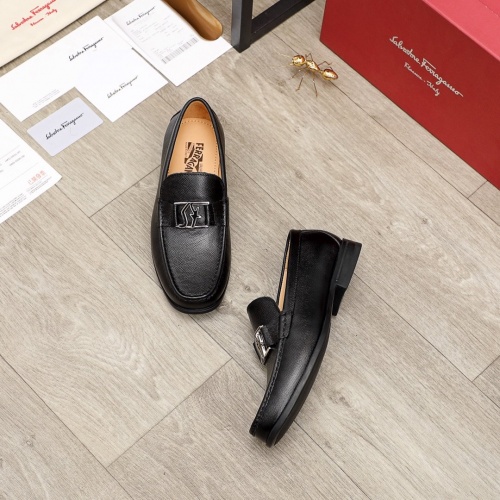 Replica Ferragamo Leather Shoes For Men #945398 $85.00 USD for Wholesale