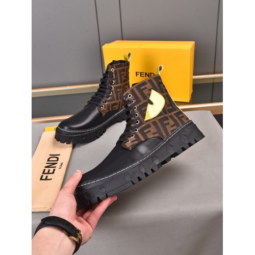 Replica Fendi High Tops Casual Shoes For Men #945607 $82.00 USD for Wholesale
