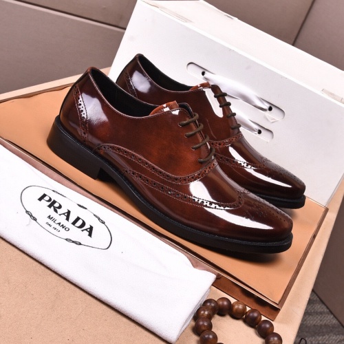 Replica Prada Leather Shoes For Men #945626 $122.00 USD for Wholesale