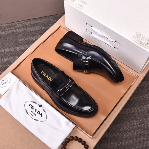 Replica Prada Leather Shoes For Men #945628 $122.00 USD for Wholesale