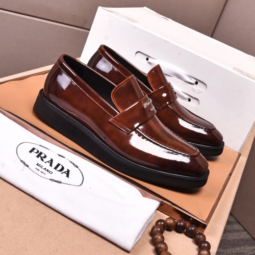 Replica Prada Leather Shoes For Men #945629 $122.00 USD for Wholesale