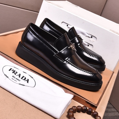 Replica Prada Leather Shoes For Men #945630 $122.00 USD for Wholesale