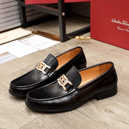 Replica Ferragamo Leather Shoes For Men #945705 $85.00 USD for Wholesale