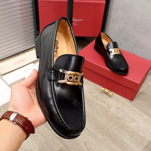 Replica Ferragamo Leather Shoes For Men #945705 $85.00 USD for Wholesale