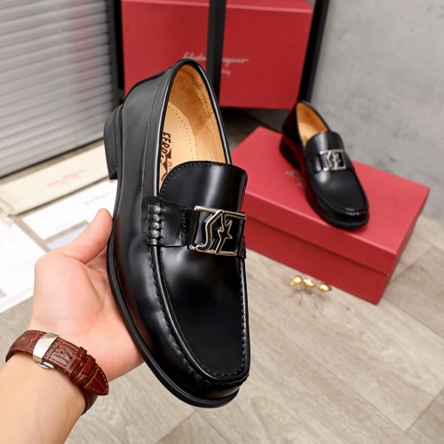 Replica Ferragamo Leather Shoes For Men #945723 $85.00 USD for Wholesale