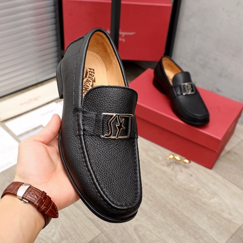 Replica Ferragamo Leather Shoes For Men #945725 $85.00 USD for Wholesale