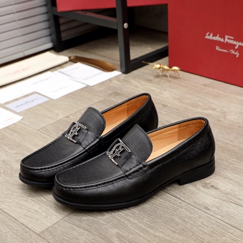 Replica Ferragamo Leather Shoes For Men #945747 $85.00 USD for Wholesale