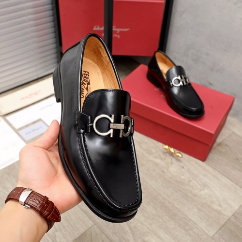 Replica Ferragamo Leather Shoes For Men #945748 $85.00 USD for Wholesale