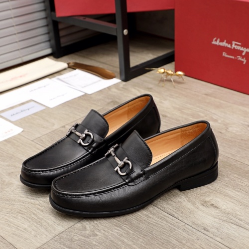 Replica Ferragamo Leather Shoes For Men #945755 $85.00 USD for Wholesale
