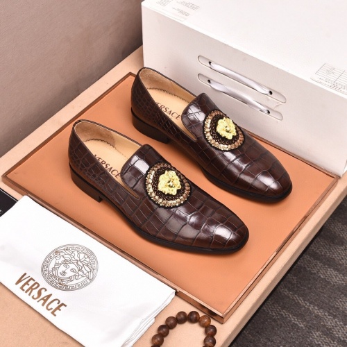 Replica Versace Leather Shoes For Men #945831 $98.00 USD for Wholesale