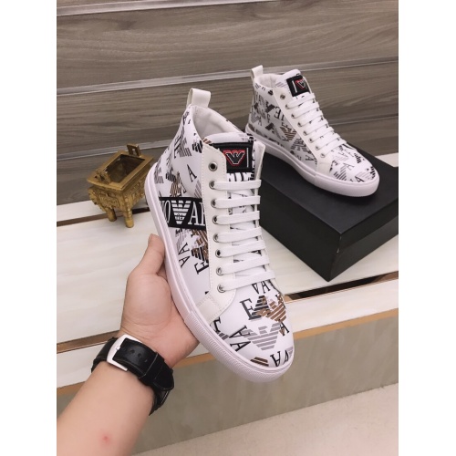 Replica Armani High Tops Shoes For Men #945850 $82.00 USD for Wholesale