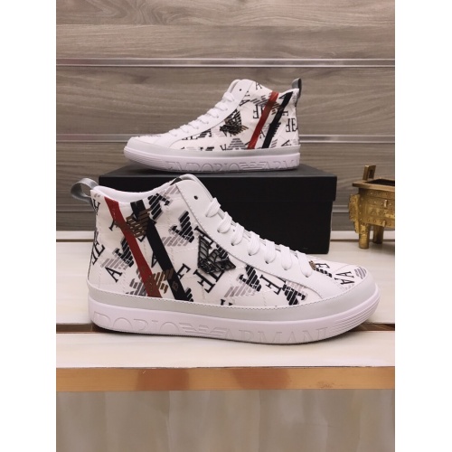 Armani High Tops Shoes For Men #945852 $82.00 USD, Wholesale Replica Armani High Tops Shoes