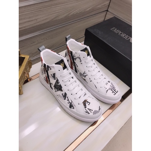 Replica Armani High Tops Shoes For Men #945852 $82.00 USD for Wholesale