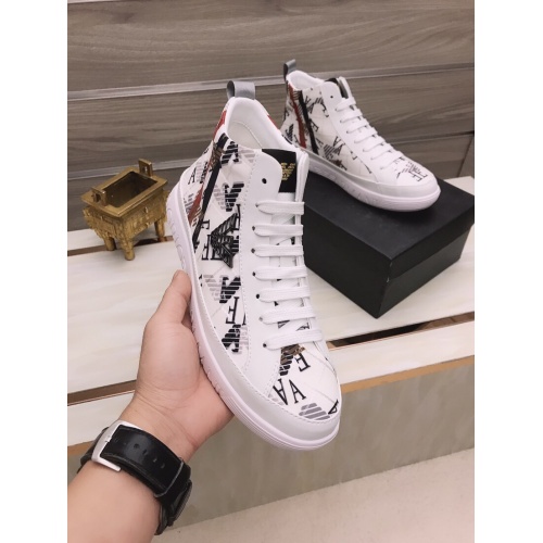 Replica Armani High Tops Shoes For Men #945852 $82.00 USD for Wholesale
