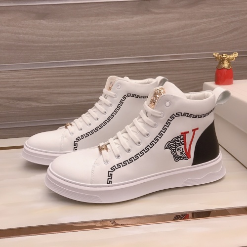 Replica Versace High Tops Shoes For Men #945855 $82.00 USD for Wholesale