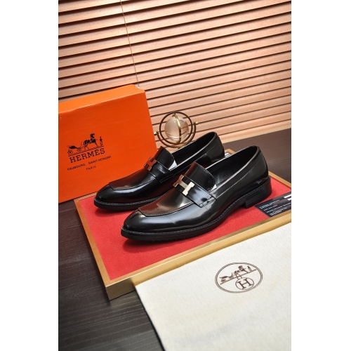 Replica Hermes Leather Shoes For Men #946031 $82.00 USD for Wholesale