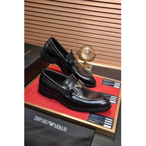 Armani Leather Shoes For Men #946038 $85.00 USD, Wholesale Replica Armani Leather Shoes
