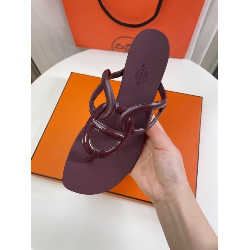 Replica Hermes Slippers For Women #946157 $48.00 USD for Wholesale