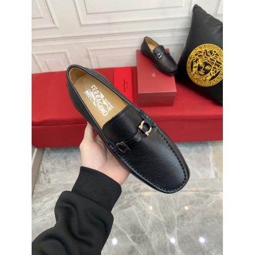 Replica Ferragamo Leather Shoes For Men #946717 $88.00 USD for Wholesale