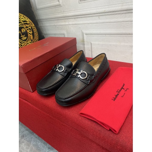 Replica Ferragamo Leather Shoes For Men #946718 $88.00 USD for Wholesale
