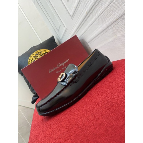 Replica Ferragamo Leather Shoes For Men #946720 $88.00 USD for Wholesale