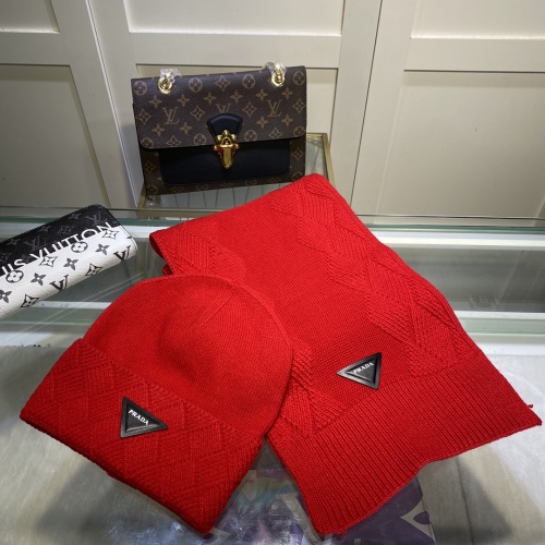 Prada Woolen Hat &amp; Scarf #946840 $48.00 USD, Wholesale Replica Prada Caps