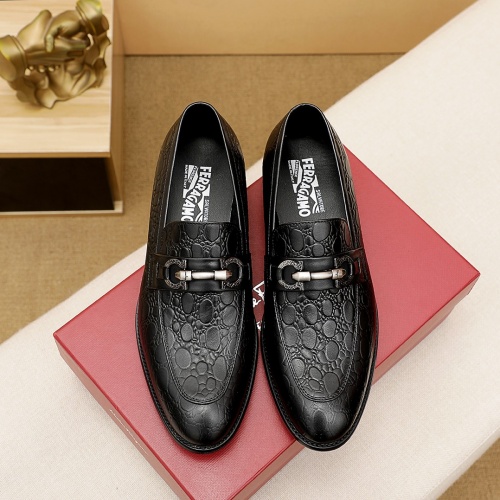 Replica Ferragamo Leather Shoes For Men #946979 $72.00 USD for Wholesale