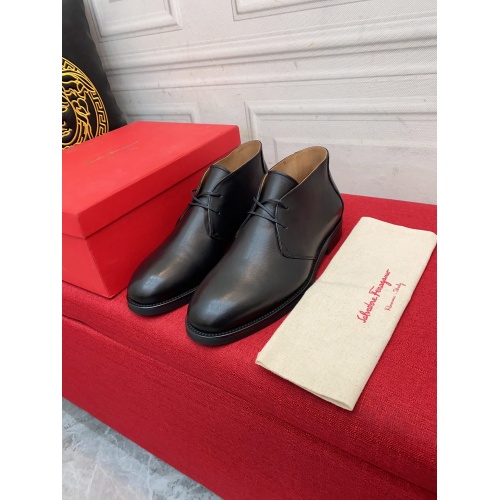 Replica Ferragamo Leather Shoes For Men #946980 $102.00 USD for Wholesale