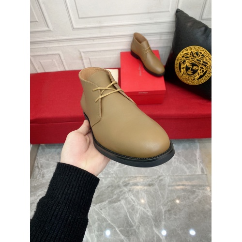 Replica Ferragamo Leather Shoes For Men #946981 $102.00 USD for Wholesale