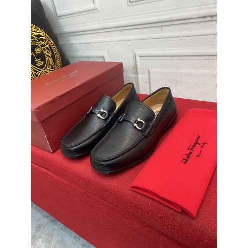 Replica Ferragamo Leather Shoes For Men #946984 $88.00 USD for Wholesale