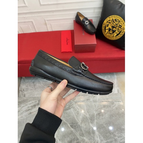Replica Ferragamo Leather Shoes For Men #946985 $88.00 USD for Wholesale