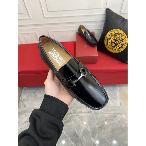 Replica Ferragamo Leather Shoes For Men #946987 $88.00 USD for Wholesale