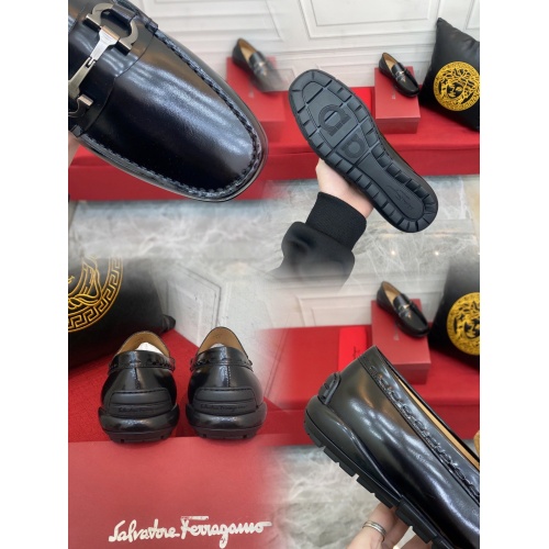 Replica Ferragamo Leather Shoes For Men #946987 $88.00 USD for Wholesale