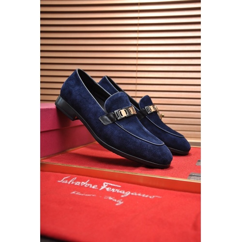 Replica Ferragamo Leather Shoes For Men #948706 $92.00 USD for Wholesale