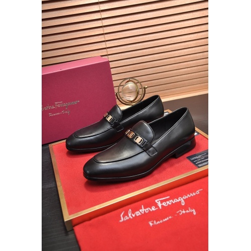 Replica Ferragamo Leather Shoes For Men #948708 $92.00 USD for Wholesale