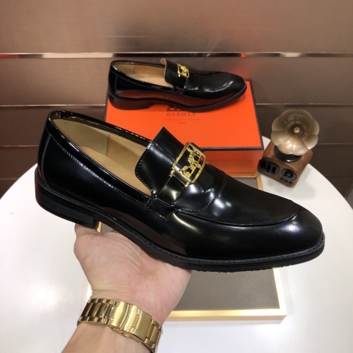 Replica Hermes Leather Shoes For Men #948716 $92.00 USD for Wholesale