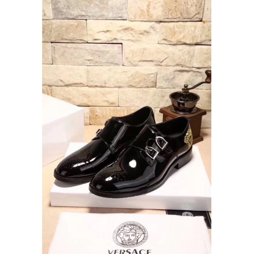 Replica Versace Leather Shoes For Men #948745 $80.00 USD for Wholesale