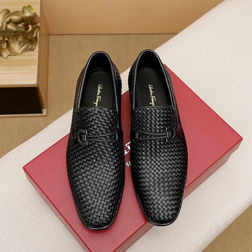 Replica Ferragamo Leather Shoes For Men #948751 $80.00 USD for Wholesale