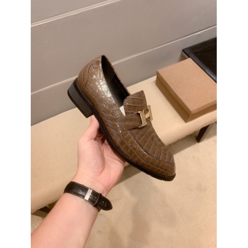 Replica Hermes Leather Shoes For Men #948753 $78.00 USD for Wholesale