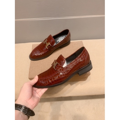 Replica Hermes Leather Shoes For Men #948754 $78.00 USD for Wholesale