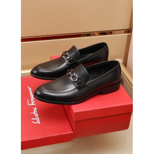 Replica Ferragamo Leather Shoes For Men #948875 $88.00 USD for Wholesale