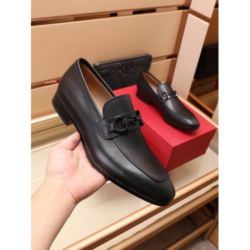 Replica Ferragamo Leather Shoes For Men #948888 $125.00 USD for Wholesale