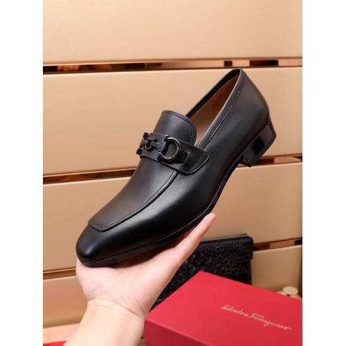 Replica Ferragamo Leather Shoes For Men #948888 $125.00 USD for Wholesale