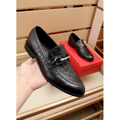 Replica Ferragamo Leather Shoes For Men #948912 $88.00 USD for Wholesale